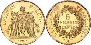 Consulat (1799-1804). Épreuve de 5 francs ... 