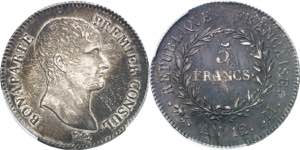Consulat (1799-1804). 5 francs Bonaparte An ... 