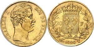 Charles X (1824-1830). 20 francs, matrice à ... 