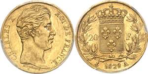 Charles X (1824-1830). 20 francs 1829, A, ... 