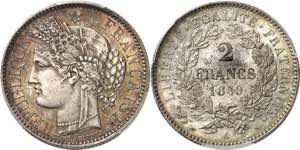 IIe République (1848-1852). 2 francs ... 