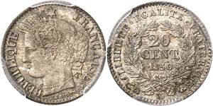 IIe République (1848-1852). 20 centimes ... 
