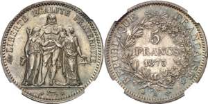 IIIe République (1870-1940). 5 francs ... 