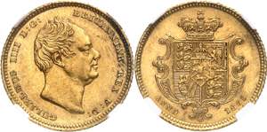 Guillaume IV (1830-1837). 1/2 souverain ... 