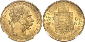 François-Joseph Ier (1848-1916). 20 francs ... 