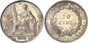 Cochinchine (1870-1940). 20 centimes ... 