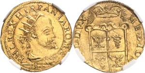 Philippe II d’Espagne (1556-1598). Doppia ... 