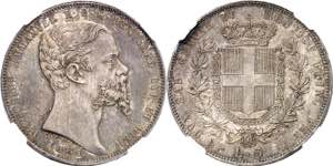 Victor-Emmanuel II (1861-1878). 5 lire 1861, ... 