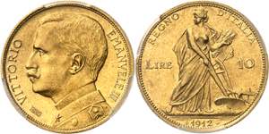 Victor-Emmanuel III (1900-1946). 10 lire ... 