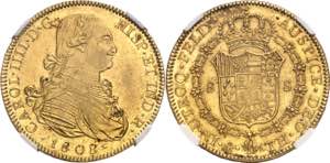 Charles IV (1788-1808). 8 escudos 1808, Mo, ... 