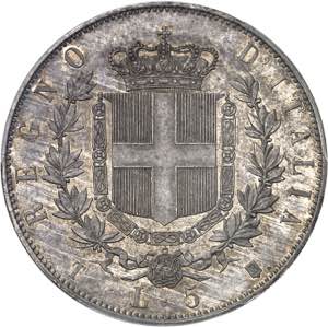 Victor-Emmanuel II (1861-1878). 5 lire 1861, ... 