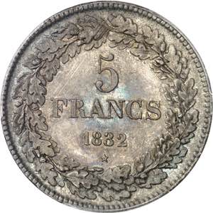 Léopold Ier (1831-1865). 5 francs, position ... 