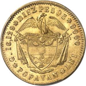 Nouvelle-Grenade (République de). 10 pesos ... 