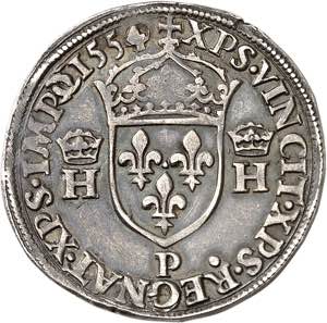 Henri II (1547-1559). Teston au buste ... 