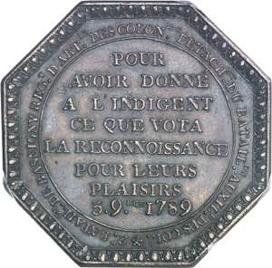 Louis XVI (1774-1792). Jeton, don aux ... 