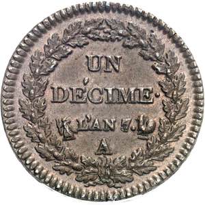 Directoire (1795-1799). Un décime Dupré An ... 