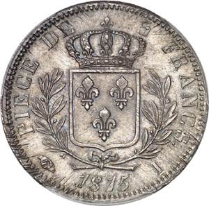 Louis XVIII (1814-1824). 5 francs buste ... 