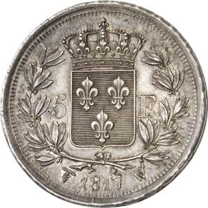 Louis XVIII (1814-1824). 5 francs buste nu, ... 