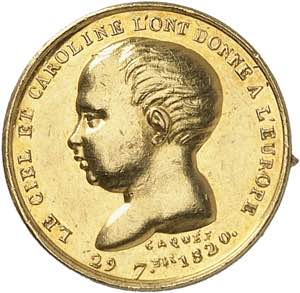 Henri V (1820-1883). Médaillette Or, pour ... 