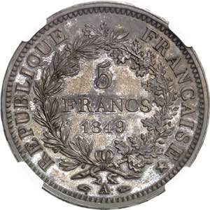 IIe République (1848-1852). 5 francs ... 