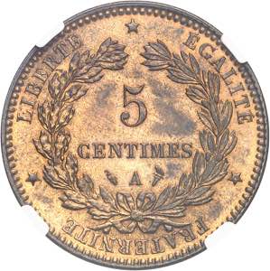 IIIe République (1870-1940). 5 centimes ... 