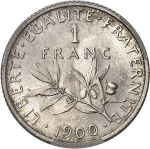 IIIe République (1870-1940). 1 franc ... 