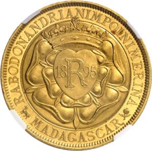 Ranavalona III (1883-1897). 5 francs, Flan ... 