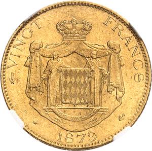 Charles III (1853-1889). 20 (vingt) francs ... 
