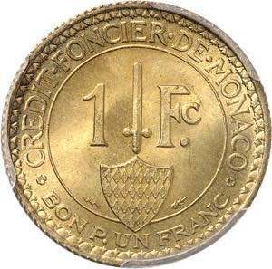 Louis II (1922-1949). 1 franc 1926, Poissy ... 