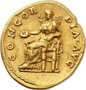 Sabine (128-136). Aureus 129, Rome. Av. ... 