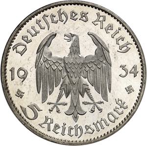 IIIe Reich (1933-1945). 5 mark Journée de ... 