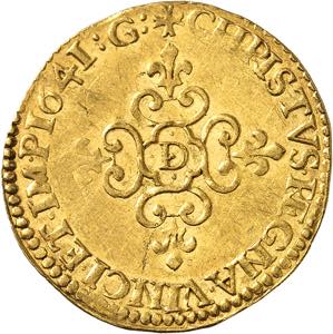 Louis XIII (1610-1643). Écu d’or au ... 