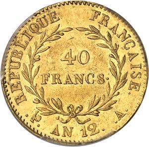 Consulat (1799-1804). 40 francs Bonaparte, ... 