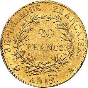 Consulat (1799-1804). 20 francs Bonaparte, ... 