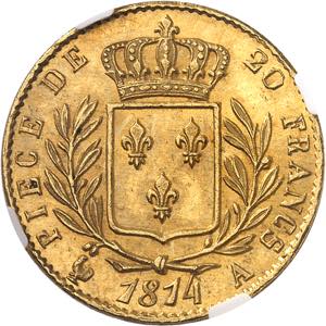 Louis XVIII (1814-1824). 20 francs buste ... 