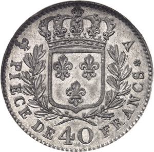 Louis XVIII (1814-1824). Essai de 40 francs ... 