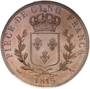 Louis XVIII (1814-1824). Essai de 5 francs, ... 