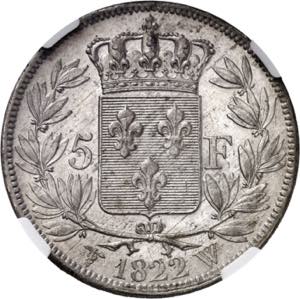 Louis XVIII (1814-1824). 5 francs buste nu ... 