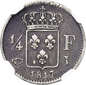 Louis XVIII (1814-1824). 1/4 franc 1817, I, ... 