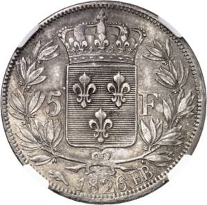 Charles X (1824-1830). 5 francs, 1er type ... 