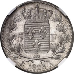 Charles X (1824-1830). 5 francs, 2e type ... 