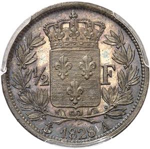 Charles X (1824-1830). 1/2 franc 1828, A, ... 