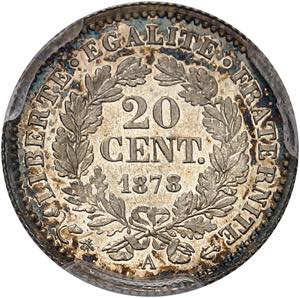 IIIe République (1870-1940). 20 centimes ... 