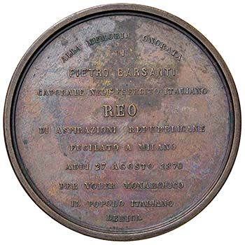Pietro Barsanti - Medaglia 1870 - ... 
