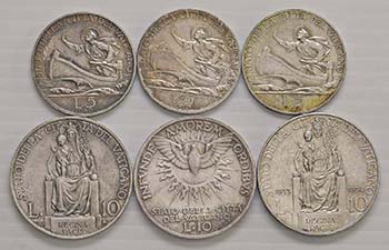 Vaticano - Lotto di 6 monete 
