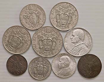 Vaticano - Lotto di 9 monete 