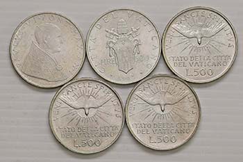 Vaticano - Lotto di 5 monete 