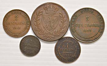Savoia - Lotto di 5 monete 