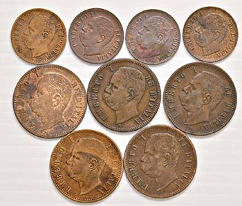 Regno dItalia - Lotto di 9 monete 