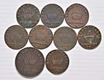 Lotto multiplo - 9 monete di Napoleone I Re ... 